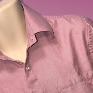 Gene Meyer Herringbone Button Up Shirt Size 15.5